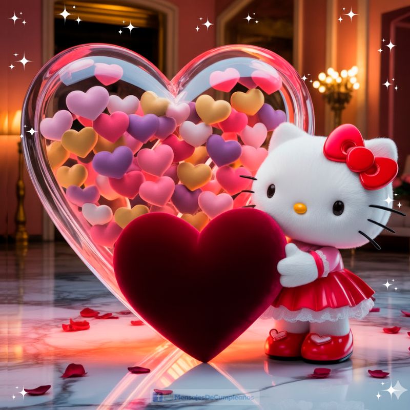 Corazón y Hello Kitty