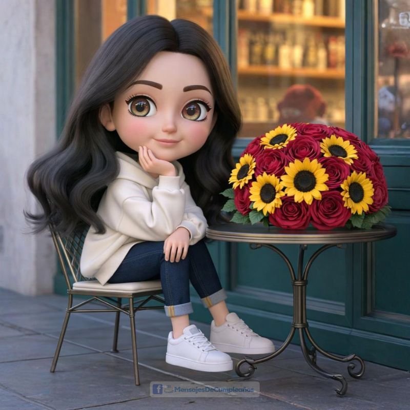 Muñeca y Flores
