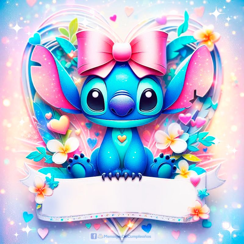 Stitch y Flores