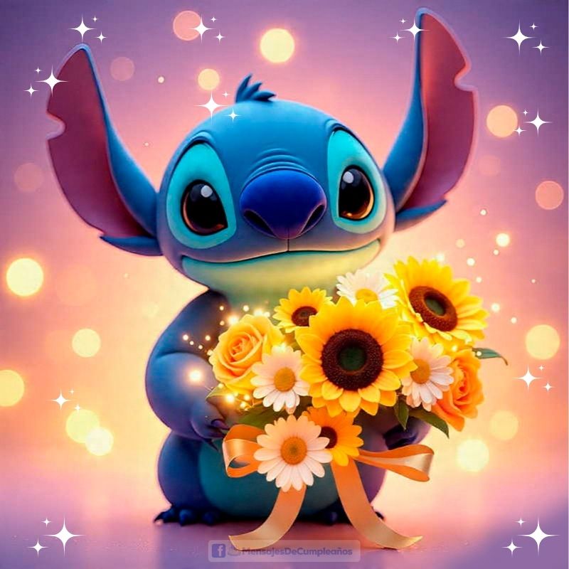 Stitch y Girasoles