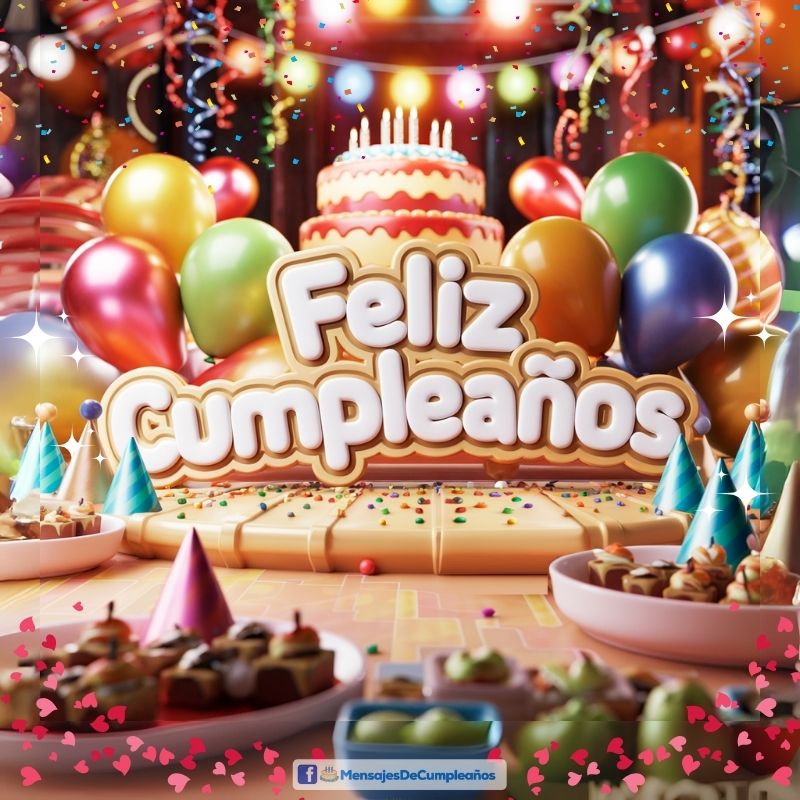 Torta y Globos de Cumpleaños