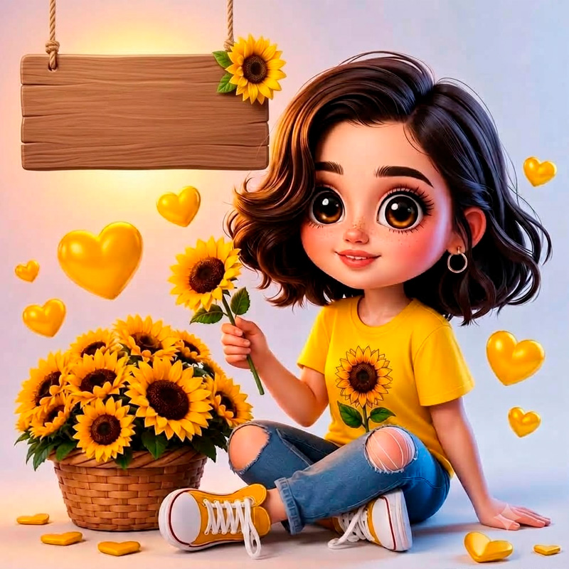Girasoles y Muñeca
