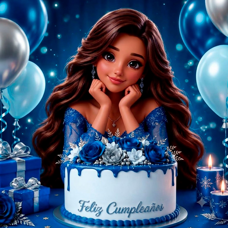 Cumpleaños Muñeca de Azul