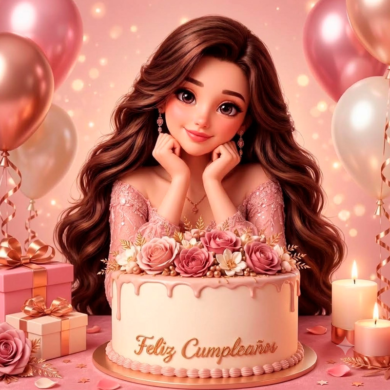 Cumpleaños Muñeca de Rosa