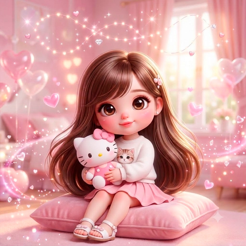 Muñeca y Hello Kitty