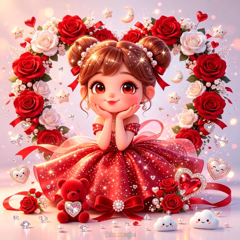 Muñeca entre rosas