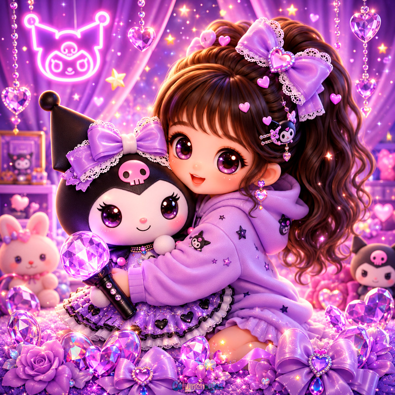 Muñeca con Kuromi y Corazones