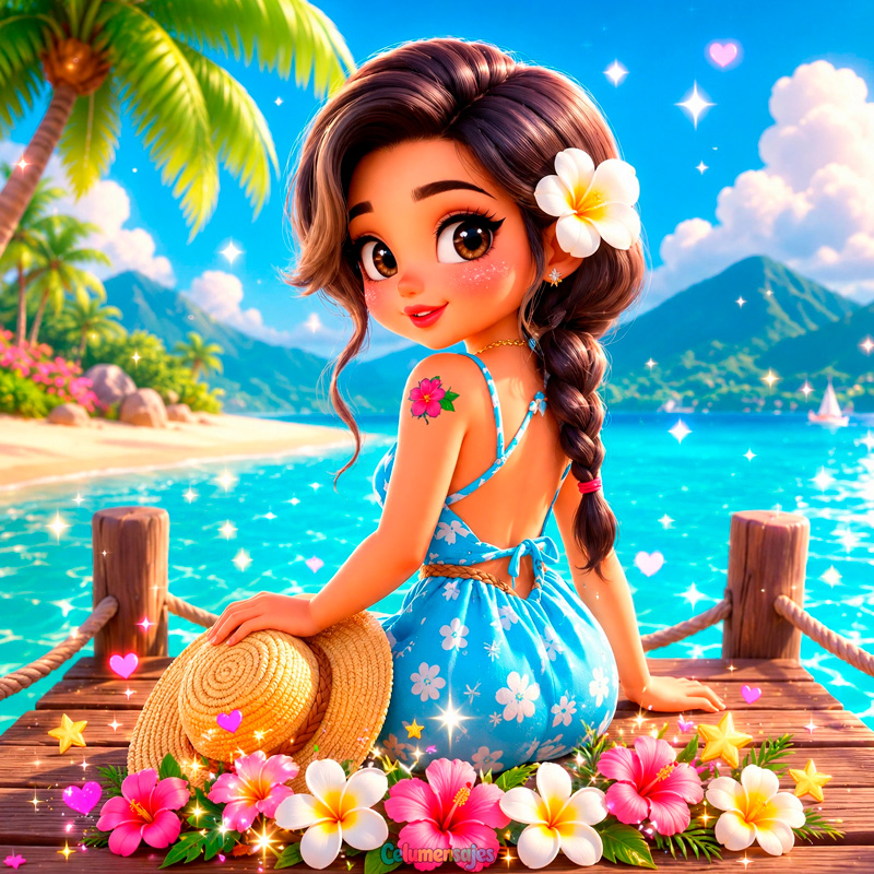 Muñeca en la Playa Tropical