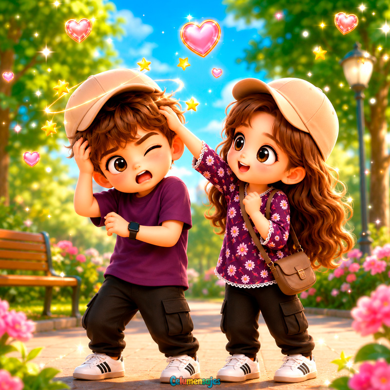 Pareja Juvenil Divertida en el Parque