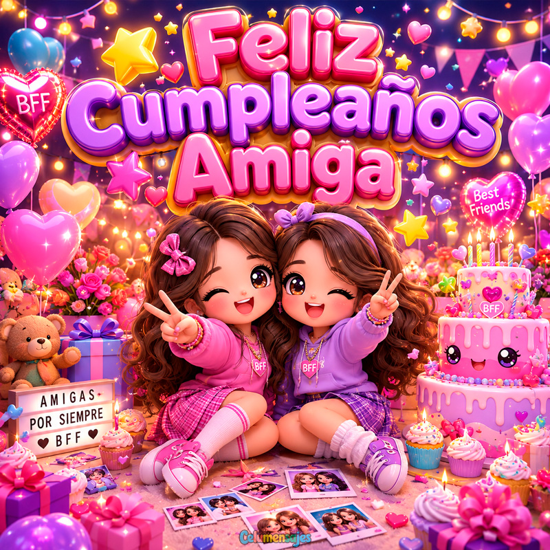 Amigas Mejores Amigas BFF en Fiesta de Cumpleaños