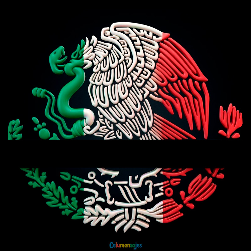 Escudo Nacional Mexicano en Relieve 3D con Águila Real