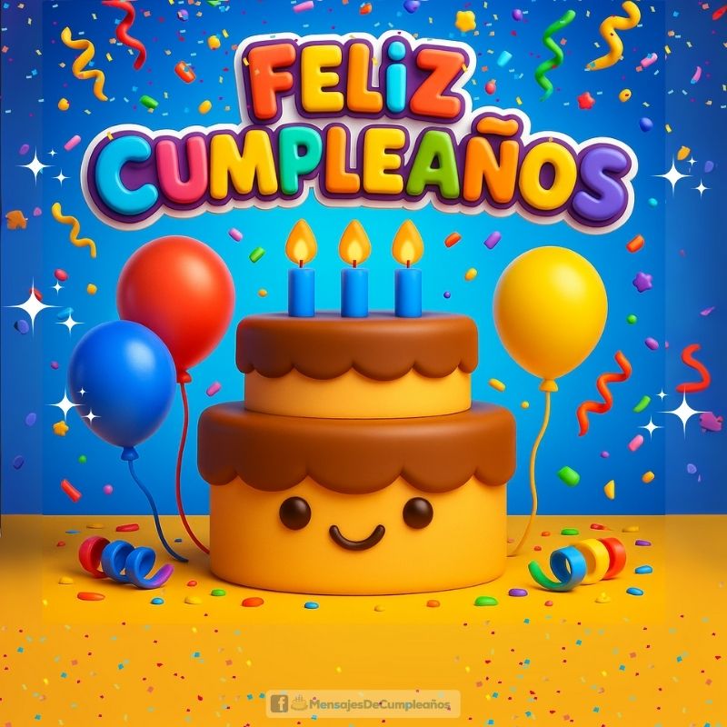 Torta de Cumpleaños y globos