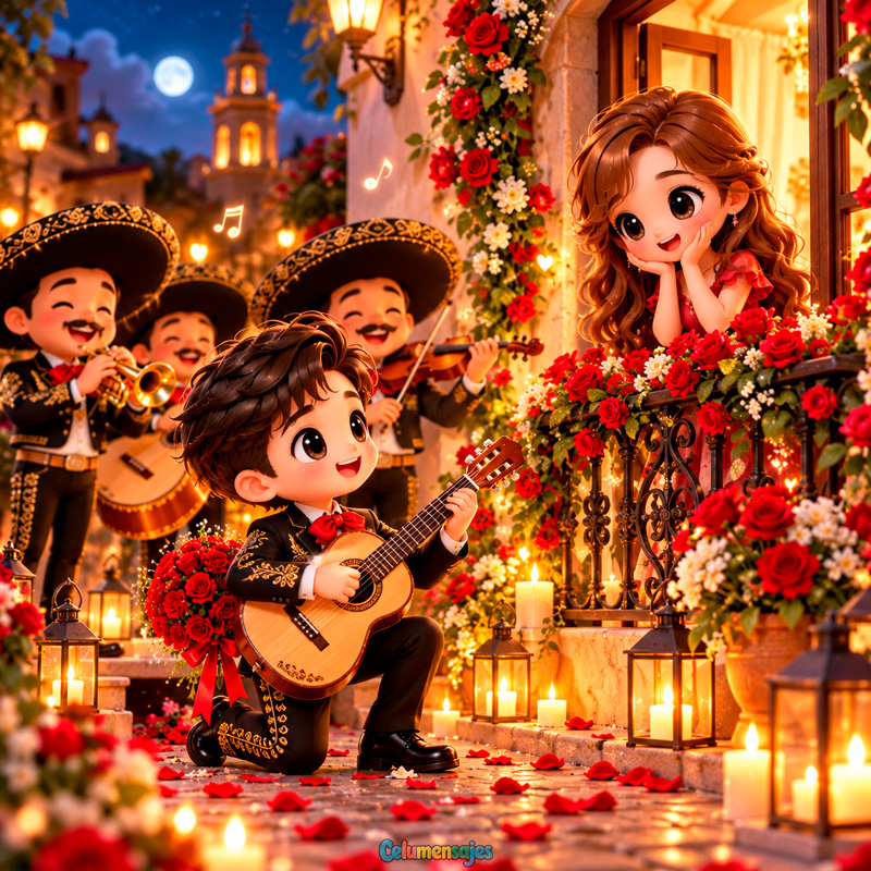 Serenata Romántica con Mariachis en Balcón de Rosas