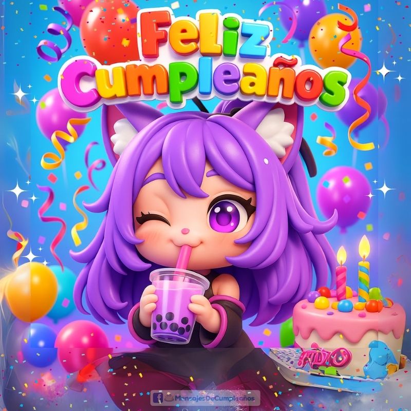 Muñeca Kawaii de Cumpleaños
