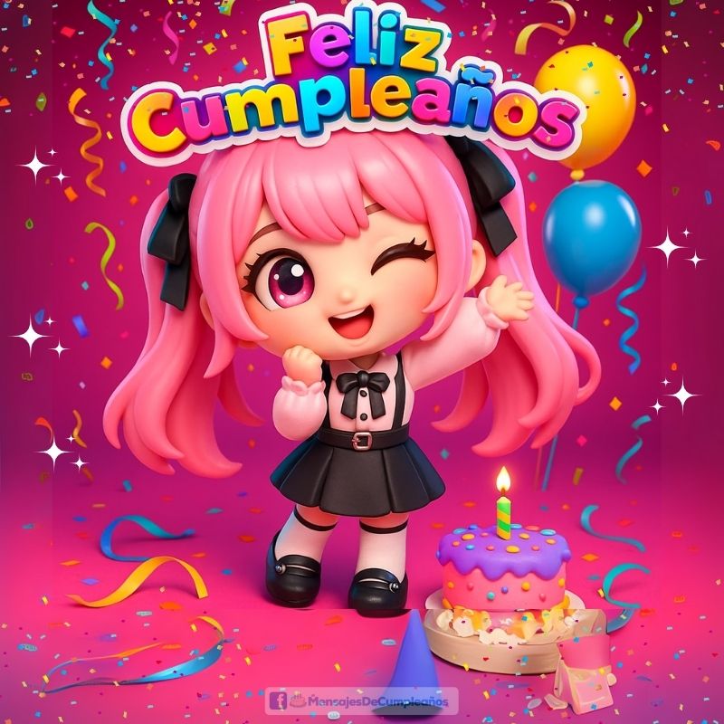 Muñeca Kawaii de Cumpleaños