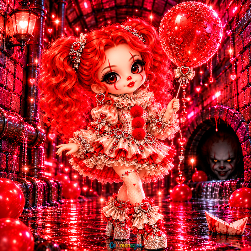 Muñequita Payaso Pennywise con Globo Rojo en Alcantarilla