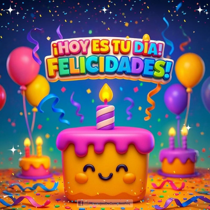 Torta Kawaii de Cumpleaños