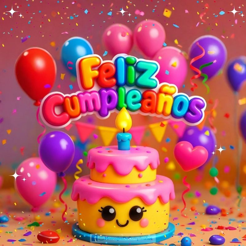 Torta Kawaii de Cumpleaños